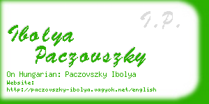 ibolya paczovszky business card